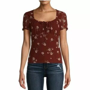 No Boundaries Baby Tee Floral Top